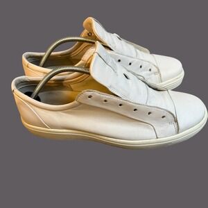 Ecco Shoes Mens Size 11-11.5 45 White Leather Casual Low Top Comfort 47038401007